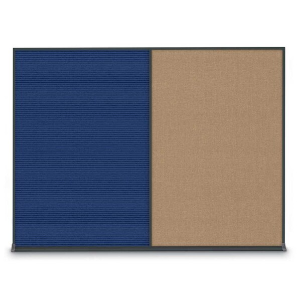 United Visual Products Double Door Radius Corkboard, 60"X36", S UV8004-SATIN-AMETHY - main